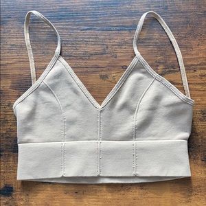 Free People Low Back Seamless Bralette Nude Sz S
